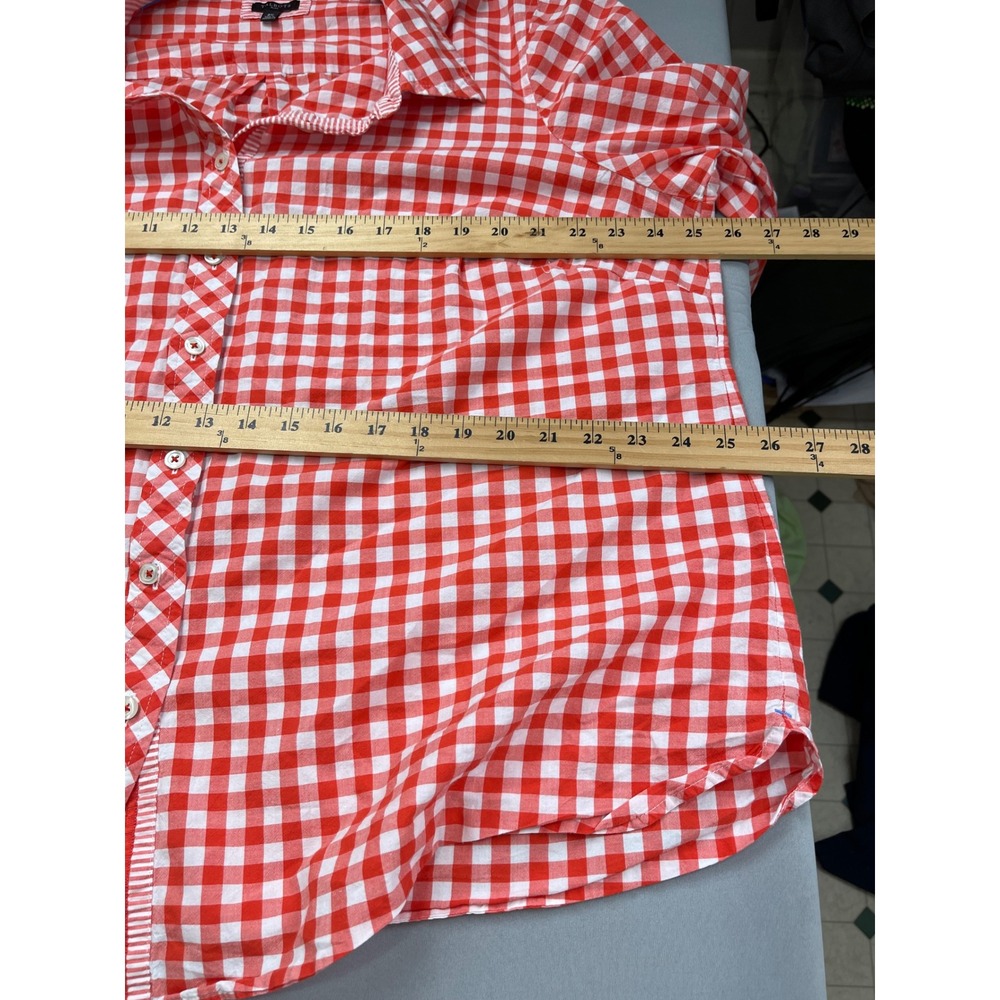 Talbots Plus Red White Gingham Button Down Shirt … - image 7